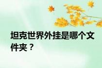 坦克世界外挂是哪个文件夹？