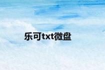 乐可txt微盘