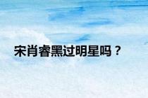 宋肖睿黑过明星吗？