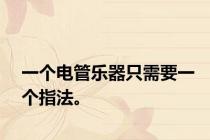一个电管乐器只需要一个指法。