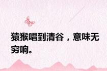 猿猴唱到清谷，意味无穷响。