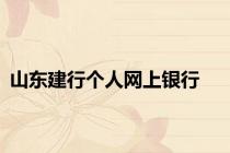 山东建行个人网上银行