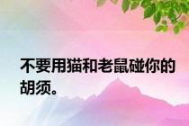 不要用猫和老鼠碰你的胡须。