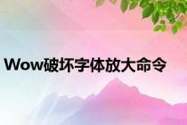 Wow破坏字体放大命令