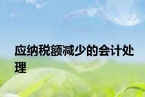 应纳税额减少的会计处理