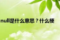 null是什么意思？什么梗