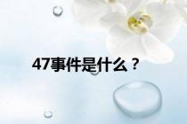 47事件是什么？