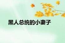黑人总统的小妻子