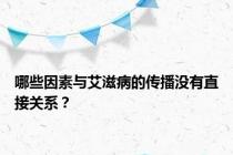 哪些因素与艾滋病的传播没有直接关系？