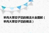 羊肉大葱饺子馅的做法大全图解（羊肉大葱饺子馅的做法）
