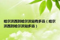 哈尔滨西到哈尔滨站有多远（哈尔滨西到哈尔滨站多远）