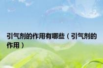 引气剂的作用有哪些（引气剂的作用）