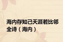 海内存知己天涯若比邻全诗（海内）