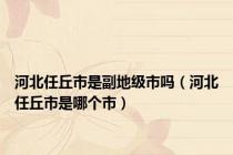 河北任丘市是副地级市吗（河北任丘市是哪个市）