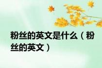粉丝的英文是什么（粉丝的英文）