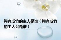 胸有成竹的主人是谁（胸有成竹的主人公是谁）