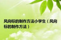 风向标的制作方法小学生（风向标的制作方法）