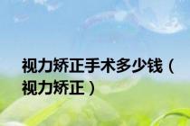 视力矫正手术多少钱（视力矫正）
