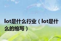 lot是什么行业（lot是什么的缩写）
