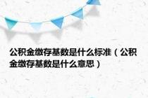 公积金缴存基数是什么标准（公积金缴存基数是什么意思）