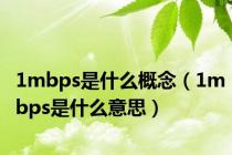 1mbps是什么概念（1mbps是什么意思）