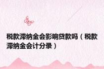 税款滞纳金会影响贷款吗（税款滞纳金会计分录）