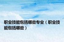 职业技能包括哪些专业（职业技能包括哪些）