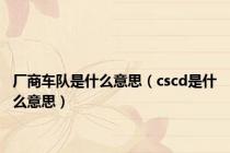 厂商车队是什么意思（cscd是什么意思）