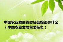 中国农业发展首要任务始终是什么（中国农业发展首要任务）