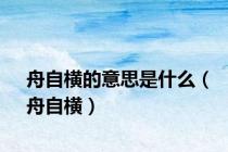 舟自横的意思是什么（舟自横）