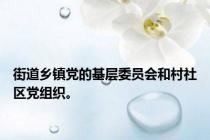 街道乡镇党的基层委员会和村社区党组织。