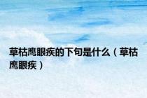 草枯鹰眼疾的下句是什么（草枯鹰眼疾）
