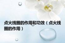 点火线圈的作用和功效（点火线圈的作用）