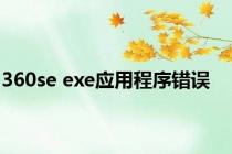 360se exe应用程序错误