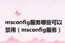 msconfig服务哪些可以禁用（msconfig服务）