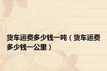 货车运费多少钱一吨（货车运费多少钱一公里）