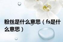 粉丝是什么意思（fs是什么意思）
