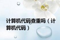 计算机代码查重吗（计算机代码）