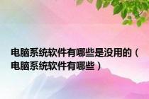 电脑系统软件有哪些是没用的（电脑系统软件有哪些）