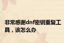 非常感谢dnf密钥重复工具，该怎么办