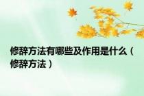 修辞方法有哪些及作用是什么（修辞方法）