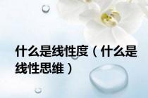 什么是线性度（什么是线性思维）