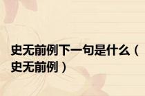 史无前例下一句是什么（史无前例）