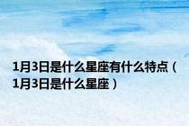1月3日是什么星座有什么特点（1月3日是什么星座）