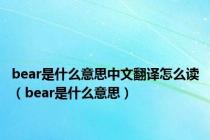 bear是什么意思中文翻译怎么读（bear是什么意思）