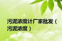 污泥浓度计厂家批发（污泥浓度）