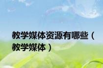 教学媒体资源有哪些（教学媒体）