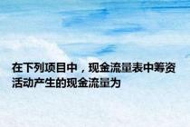 在下列项目中，现金流量表中筹资活动产生的现金流量为