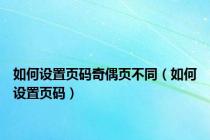 如何设置页码奇偶页不同（如何设置页码）