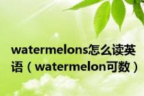 watermelons怎么读英语（watermelon可数）